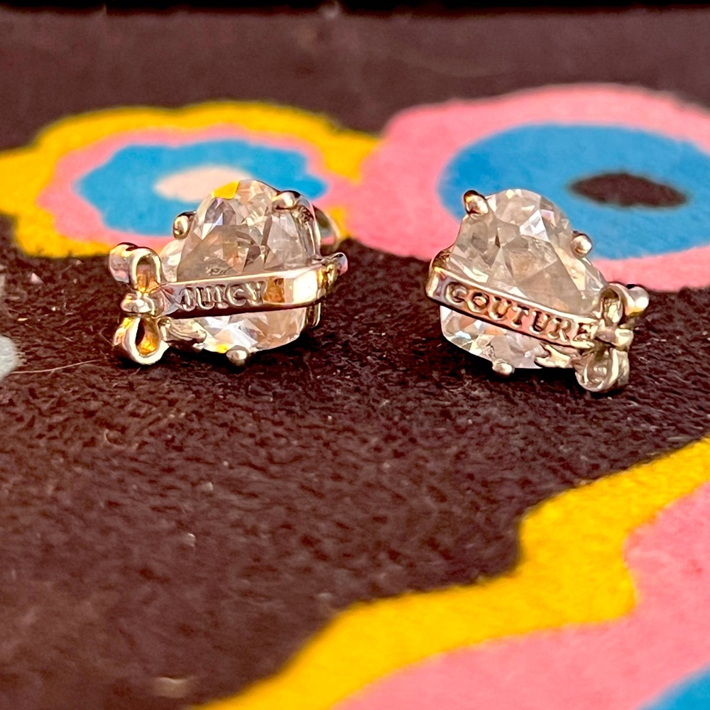 Juicy Couture Crystal Heart Earrings
